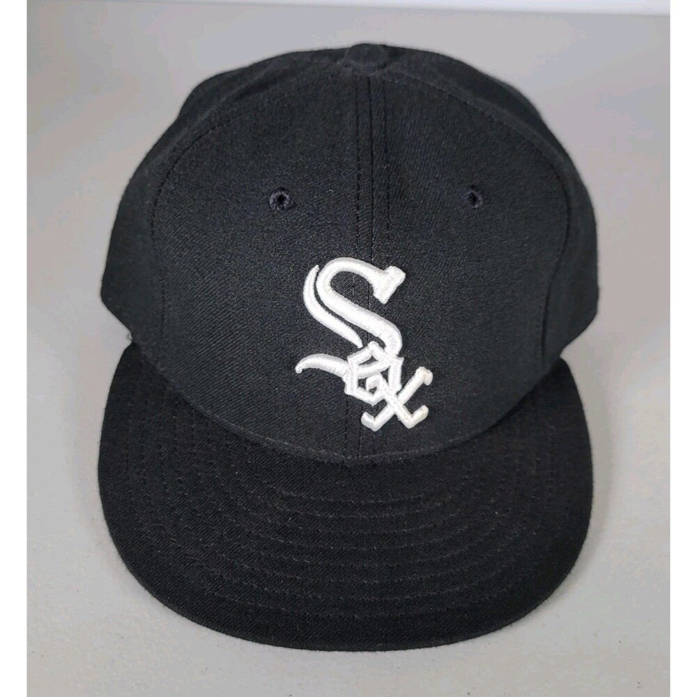 Chicago White Sox Hat New Era 59FIFTY On Field Fitted Black Baseball Cap 7 1/2